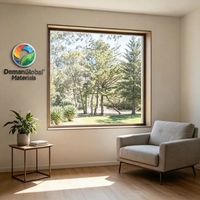 Fenêtre à persiennes fixes en alliage d'aluminium intégré GREATMEN, résistante aux intempéries et aux ouragans, pour villa, chambre, cuisine, salon