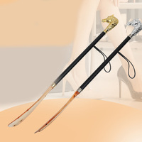 Chausse-pied de luxe léger à long manche, pour usage domestique, avec boîte cadeau haut de gamme, tête de cheval dorée en résine