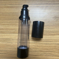 Flacon pompe airless cosmétique de luxe en ABS et aluminium, noir mat, or, argent, 15ml, 30ml, 50ml, 80ml, 100ml, 120ml