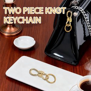 Twist Knot Clasp Bag Charm Keychain D Ring Keychain Heavy Duty Spring <b>Snap</b> <b>Hook</b> Fashion Accessory For Purse Backpack - Product Image 6