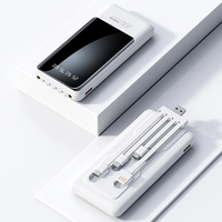 Batterie Externe Portable 10000 mAh en Gros, Petite Station d'Alimentation Haute Capacité 1A avec Câbles Intégrés pour Smartphone, Puissance de Sortie 10W