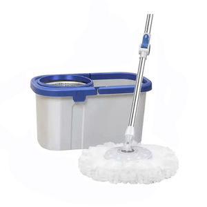 Serpillère à main réglable en microfibre, serpillère et seau pour le nettoyage des sols avec essoreur rotatif à 360 degrés, serpillère plate pour un usage domestique - Product Image 4