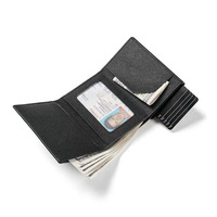Porte-cartes fin en aluminium personnalisé avec protection RFID, en cuir PU, étui de rangement pour cartes d'identité et de crédit, pochette de mode