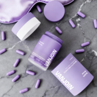 Pot en verre personnalisé à dégradé de couleurs 150ml 180ml 200ml 250ml pour poudre de protéines, capsules, vitamines, bonbons gélifiés et produits nutritionnels