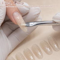 BORN PRETTY Gel de construction 15ml couleur rose nude à paillettes fines, micro-brillance, pour extension et modelage, OEM usine, pour salon de manucure