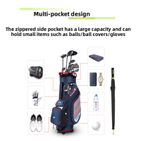 Sac de golf à roulettes personnalisé avec logo, 14 compartiments, imperméable, durable, avec sangle de sac à dos, sac de transport portable pour hommes