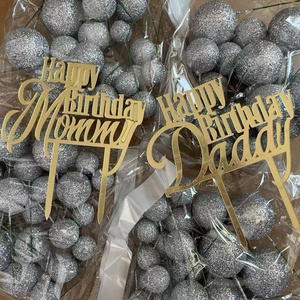 "<span class=keywords><strong>Feliz</strong></span> cumpleaños mamá" Cake Topper Acrílico Decoración de pastel de cumpleaños "Happy Birthday Daddy" - Product Image 2