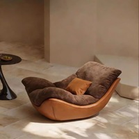 Fauteuil lounge moderne haut de gamme en velours, chaise de salon de luxe italienne, canapé individuel de style nordique, fauteuil lounge créatif de designer