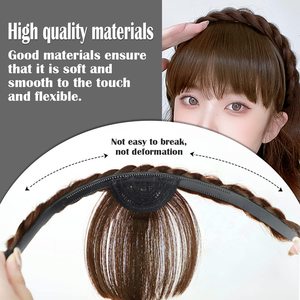 Machine à extensions de cheveux en fibre haute température en gros, double trame, résistante à la chaleur, teinte, tressée, bandeau pour femmes et filles, vague naturelle - Product Image 2