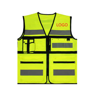 Haute visibilité visibilité personnalisable multi-poches Fluorescent réfléchissant hommes travail gilet sécurité Construction ingénieur vêtements - Product Image 6