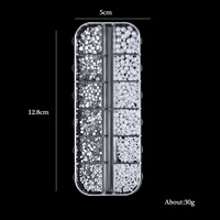 12 grille demi-ronde perles blanches Nail Art décorations Flatback strass accessoires pour ongles