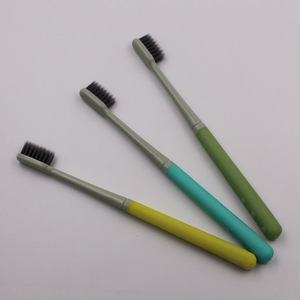 แปรงสีฟันถ่านไม้ไผ่ขนนุ่มแบบมินิมอล 19 ซม. สำหรับผู้ใหญ่ใช้ในบ้าน - Product Image 4