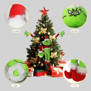 Juguete de peluche de Navidad lindo pequeño monstruo verde mascarada regalo ornamento estatuilla juguete colgante decoraciones de Navidad - Product Image 3