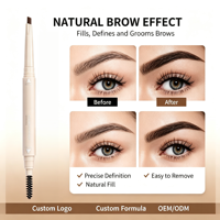 Crayon à sourcils double embout personnalisé avec brosse, imperméable, longue tenue, anti-bavures, pour un look naturel – Vente en gros