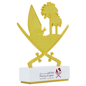Trofeo Personalizado del Ministerio de Trabajo de Qatar, Impreso en 3D, Base de Cristal K9, Regalo Promocional Empresarial y Conjuntos de Regalos - Product Image 5