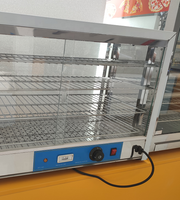 Vitrine commerciale de nourriture chaude d'acier inoxydable/réchauffeur de nourriture d'affichage en verre de haute qualité