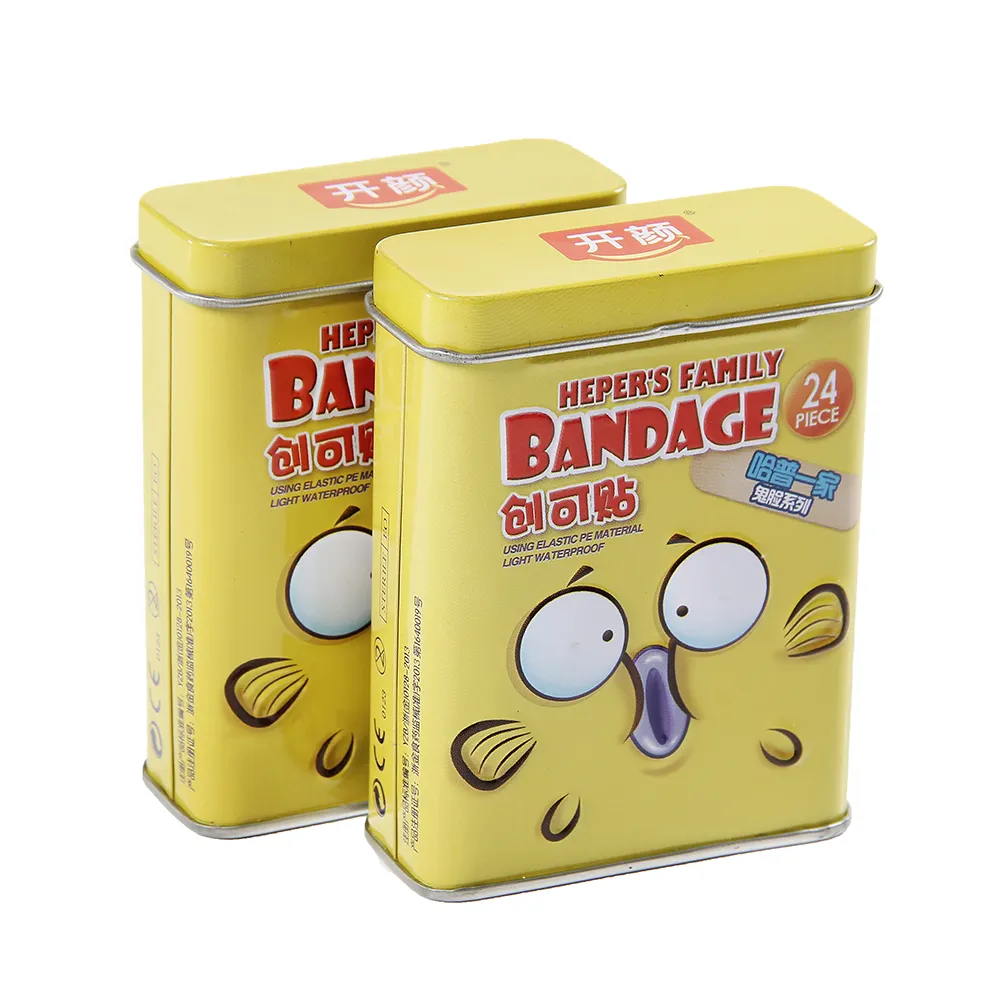 Printed tin box for band-aid adhesive bandage first aid plaster