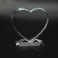 Trofeo y Placa de Premio en Blanco con Corazón de Cristal de 100 mm, Impresión UV, Tallado, Tendencia de Moda para Grabado, Regalos Conmemorativos