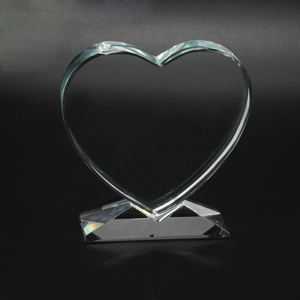 Trofeo y Placa de Premio en Blanco con Corazón de Cristal de 100 mm, Tendencia de Moda para Grabado de Regalos Conmemorativos - Product Image 2