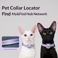 Kalung Anti-Hilang Bluetooth Tahan Air untuk Kucing Anjing Daya Tahan Baterai 6 Bulan Desain Reflektif yang Dapat Disesuaikan Kompatibel Android/iOS