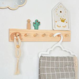 High Quality Modern Hook Type Clothing Organizer Wood Bathroom Wall <b>Shelves</b> Home Decor - Product Image 3