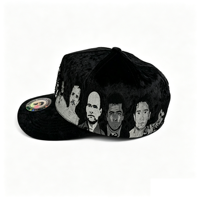 Topi Chucky Original Grosir Terlaris di Meksiko, Topi Snapback Beludru Hitam 5 Panel Bordir Chucky Gorras