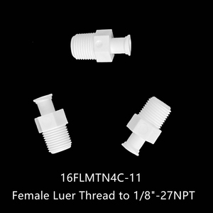 JU OEM ODM Clear PP PC Nylon Plastic Pipe Fittings Female Luer <strong>Lock</strong> 10-32UNF Male <strong>Thread</strong> to Female Luer <strong>Lock</strong> Connector - Product Image 6