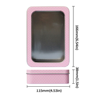 Boîtes en métal rectangulaires argentées pour bijoux, maquillage, pilules, bonbons, recyclables, pour artisanat, vente en gros, petites boîtes avec couvercle, OEM ODM