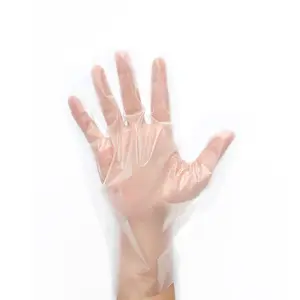 100 adet tek kullanımlık eldivenler gıda mutfak plastik eldiven tek kullanımlık şeffaf pişirme eldivenleri PE restoran ve ev için
