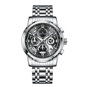 <span class=keywords><strong>Montre</strong></span> à quartz simple et luxueuse en acier inoxydable, aiguilles lumineuses, affichage de la date automatique, étanche 3 BAR, cadran transparent, montres-bracelets - Product Image 2