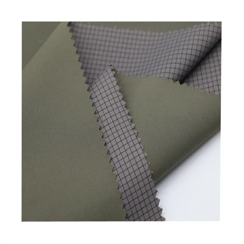 Filato flottante Plaid composito bianco 50D alto elastico traspirante Pongee lattiginoso TPU legato in tessuto tricot per giacca da esterno