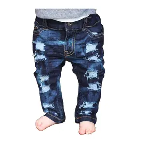 ZhuoYang Garment High Grade Brand Kids Ripped Patchwork Jeans Children Boys Trousers Pant Fashion Denim Baby Pants Jeans