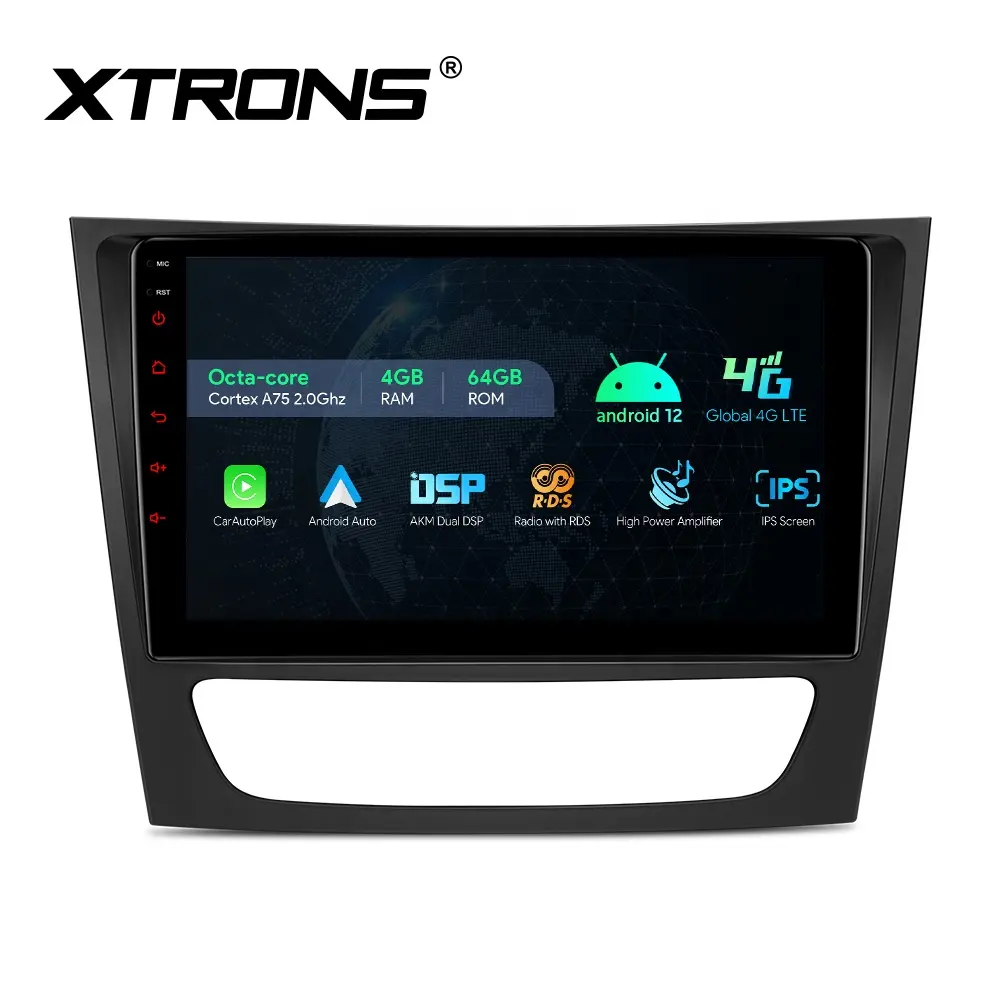 XTRONS Android 12 Car Stereo For Mercedes Benz E Class W211 CLS Class W219 Carplay 4G LTE 9 Inch Car Video Navigation GPS