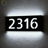 Plaque de porte en laiton avec éclairage LED personnalisé professionnel, design moderne, avec numéros de maison lumineux pour hôtels