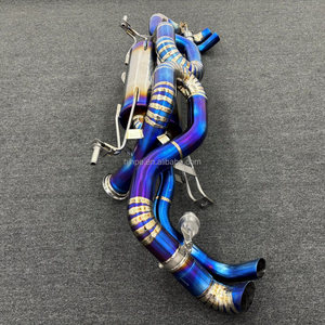 Thích hợp cho Audi R8 V10 5.2L hợp kim titan bị cháy màu xanh catback ống xả - Product Image 3