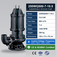 Pompe submersible pour eaux usées WQ 18,5 kW 500 m³/h 7 m de hauteur de refoulement 10 pouces en fonte haute efficacité pour parking CE CQC ISO9001