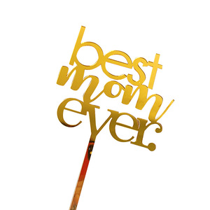 ท็อปเปอร์เค้กอะคริลิค รูปน้ำผึ้งและน้ำหวาน สีโรสโกลด์ ทอง ดำ 6 ชิ้น สำหรับตกแต่งวันเกิดคุณแม่ "Best Mom Ever" - Product Image 5