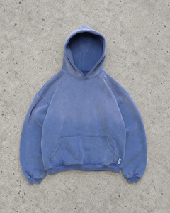 hongguan Streetwear Customized Sun Faded Thick Cotton Vintage Street Wear Loose Fit <b>Plain</b> Pocket Men's <b>Hoodie</b> - Product Image 1