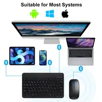 Mini Teclado y Ratón Inalámbricos Portátiles para Mac, iPhone, iPad, iOS, Android, Windows, Teléfono Móvil, Oficina, Viajes