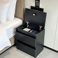 Table de chevet intelligente avec coffre-fort dissimulé, serrure RFID, 2 tiroirs de rangement, armoire de sécurité pour chambre à coucher et hôtel