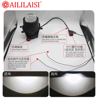 Projecteur de brouillard bleu H11 12V avec lentille de 3 pouces, phare LED laser bifocal pour Faro Delantero Hilux Probox 6000K Toyota Corolla