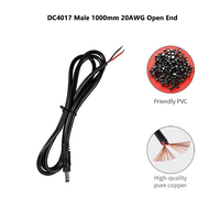 Konektor jantan DC4017, kabel 4.0 * 1.7 mm, adaptor colokan daya, kabel 20AWG 100cm untuk alat pijat leher, alat pijat mata