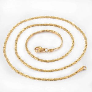 Collier chaîne en acier inoxydable à la mode, motif vague, poli miroir, inaltérable, bijoux pour hommes et femmes - Product Image 6