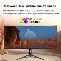 Moniteur de jeu PC incurvé de 34 pouces avec RGB KVM, résolution 4K, certifié CE, écran large, moniteur 4K pour les projets de conception