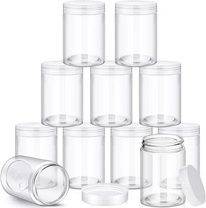 Pot de stockage d'aliments pour animaux de compagnie en plastique transparent recyclable avec bouchon à vis en aluminium, logo personnalisé, impression numérique - Product Image 1