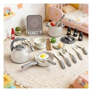 Ensemble de cuisine en plastique pour enfants : Station culinaire avec robinet, étagère, placard, ustensiles – Idéal pour l'apprentissage ludique et les jeux d'imagination en intérieur - Product Image 5