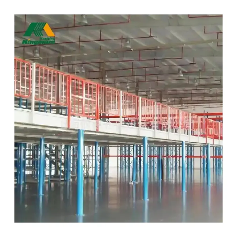 Estante de almacenamiento de alta resistencia Soporte Mezzanine Floor System Estante de ático para plataforma de acero de almacenamiento de almacén