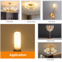 E12 Lampe à maïs à intensité variable E11 E12 Dimmable 8w 120V BA15D GY6.35 Corps en céramique Lampe à maïs à LED 2700K Blanc chaud E11 E12 G4 G9 Ampoule à LED