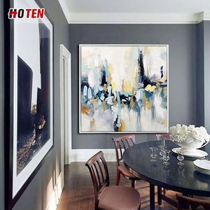 <span class=keywords><strong>Pintura</strong></span> al óleo abstracta pintada a mano sobre lienzo paisaje simple para decoración de sala de estar u oficina - Product Image 5