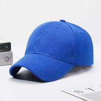 Gorra de Béisbol Personalizada al por Mayor, Azul Brillante, Lisa, con Logotipo Bordado, de Sarga de Algodón Ajustable, para Deportes al Aire Libre